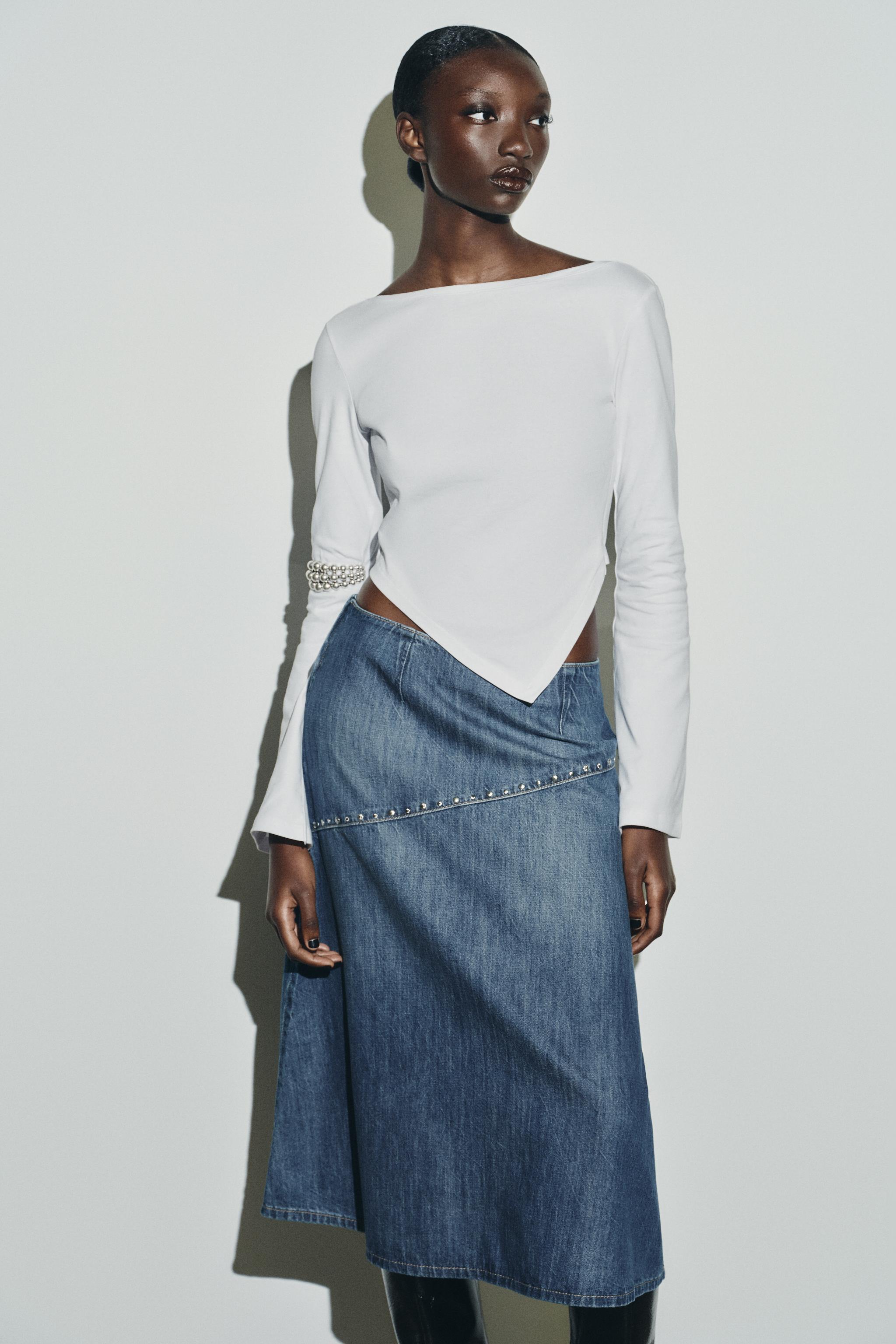 T-SHIRT COL BATEAU ASYMÉTRIQUE